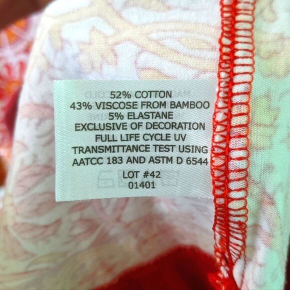Coolibar Dress Oceanside Floral Tunic UPF 50+ Orange Womens Medium - Picture 7 of 9